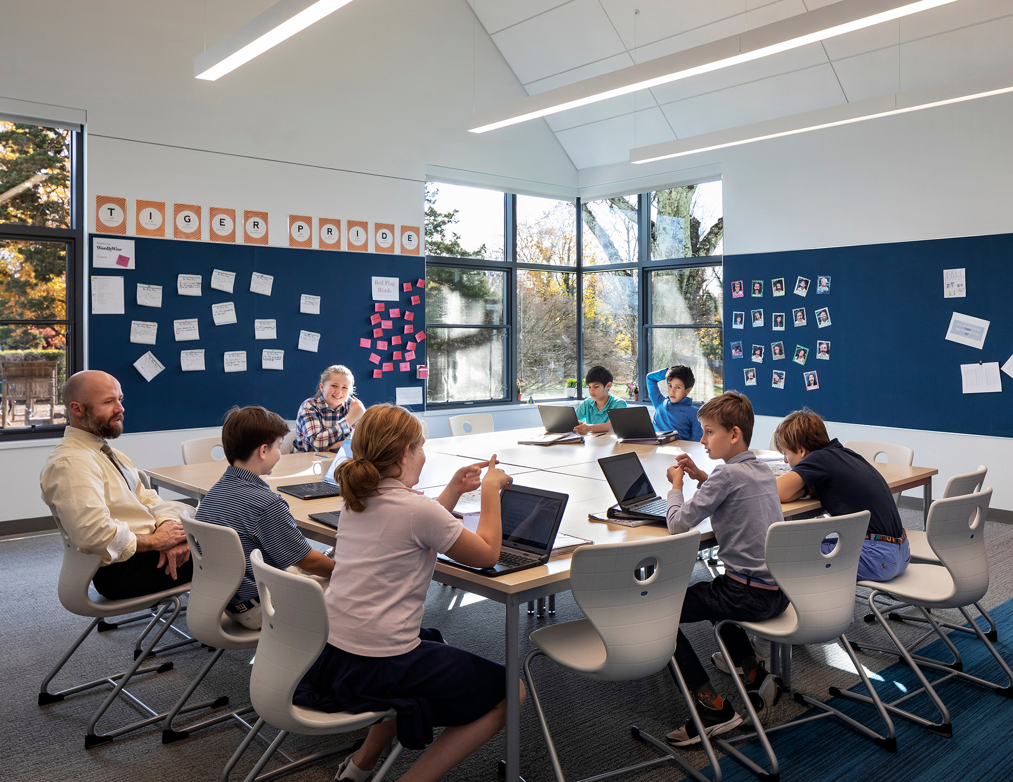 Large windows in classrooms