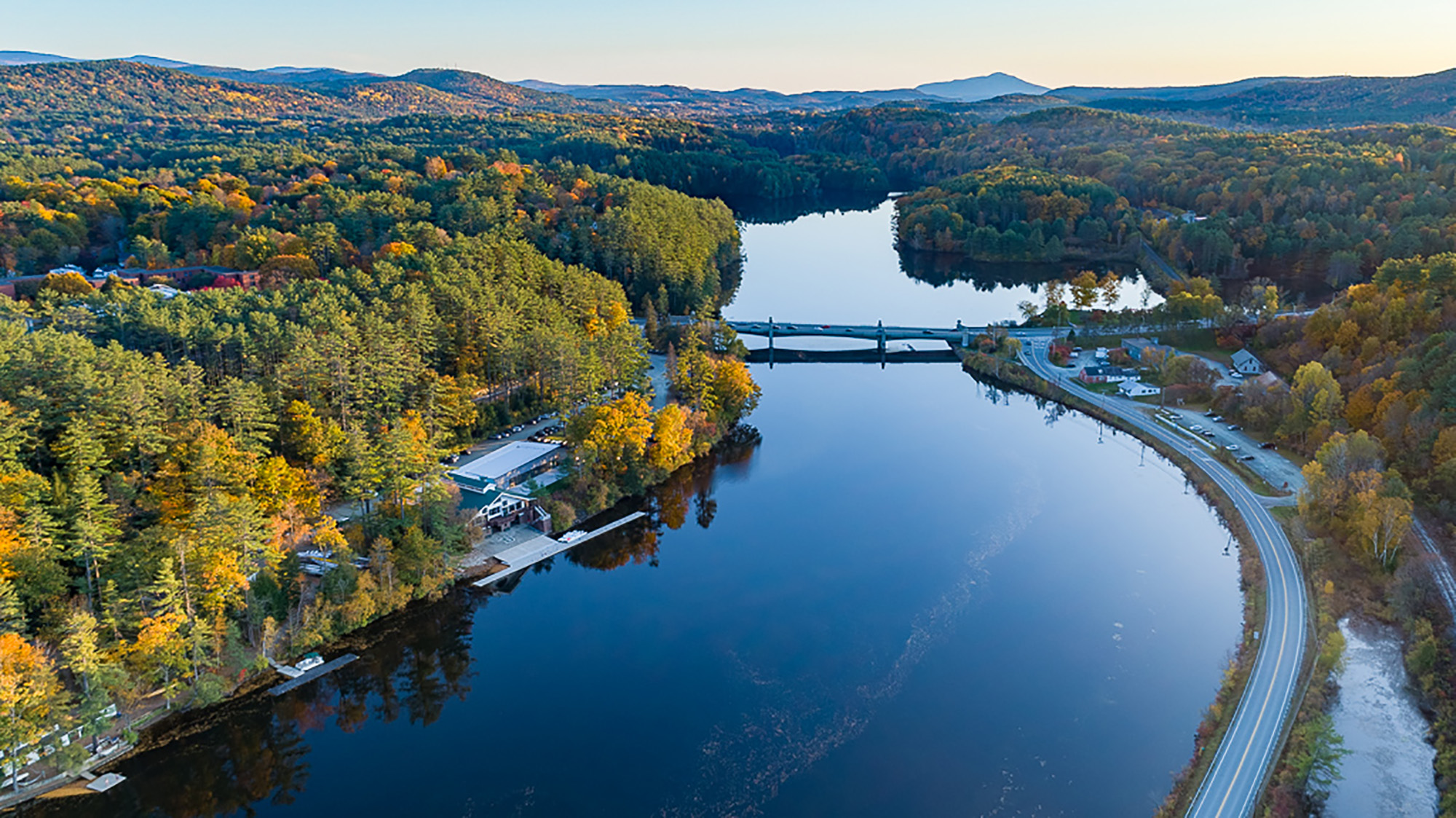 aerial view of rowing facility