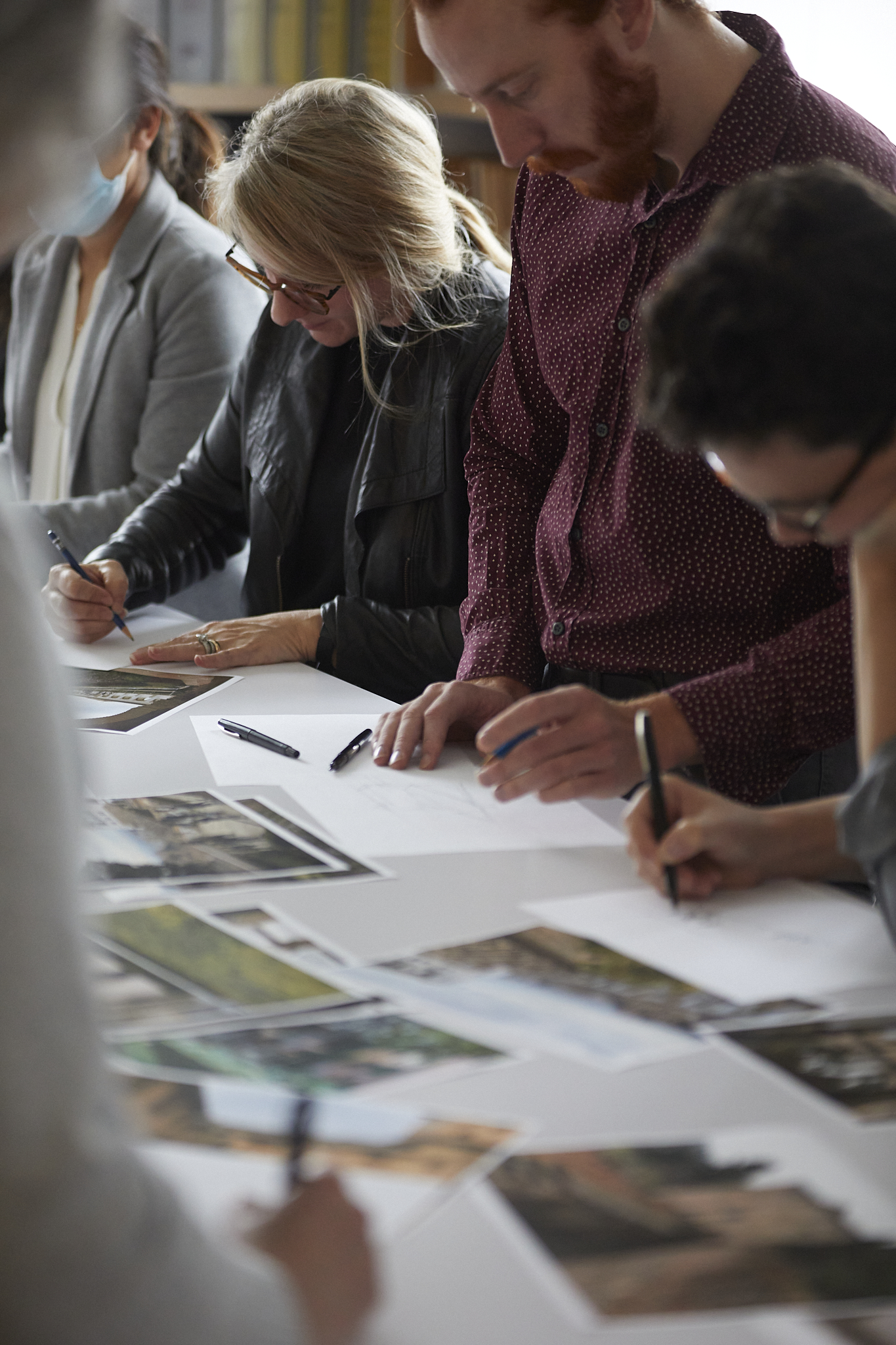 Group drawing session