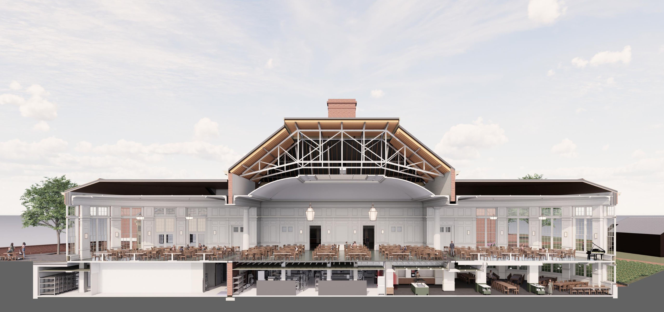 Section diagram of the dining hall