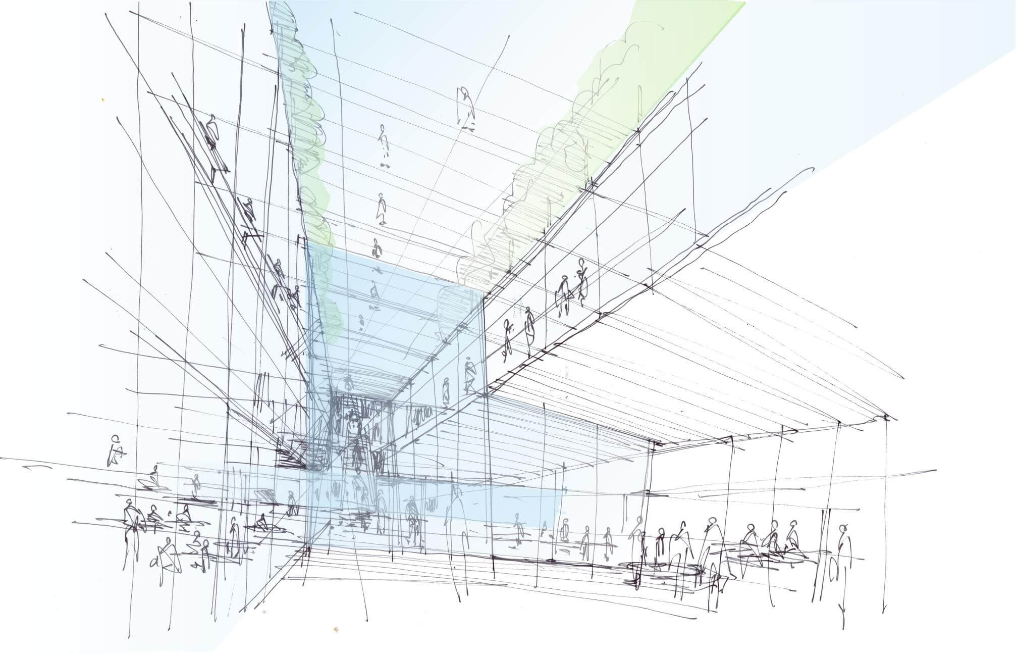 Interior concept perspective drawing