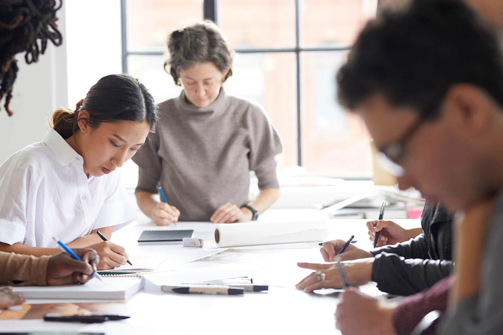 Group drawing session 