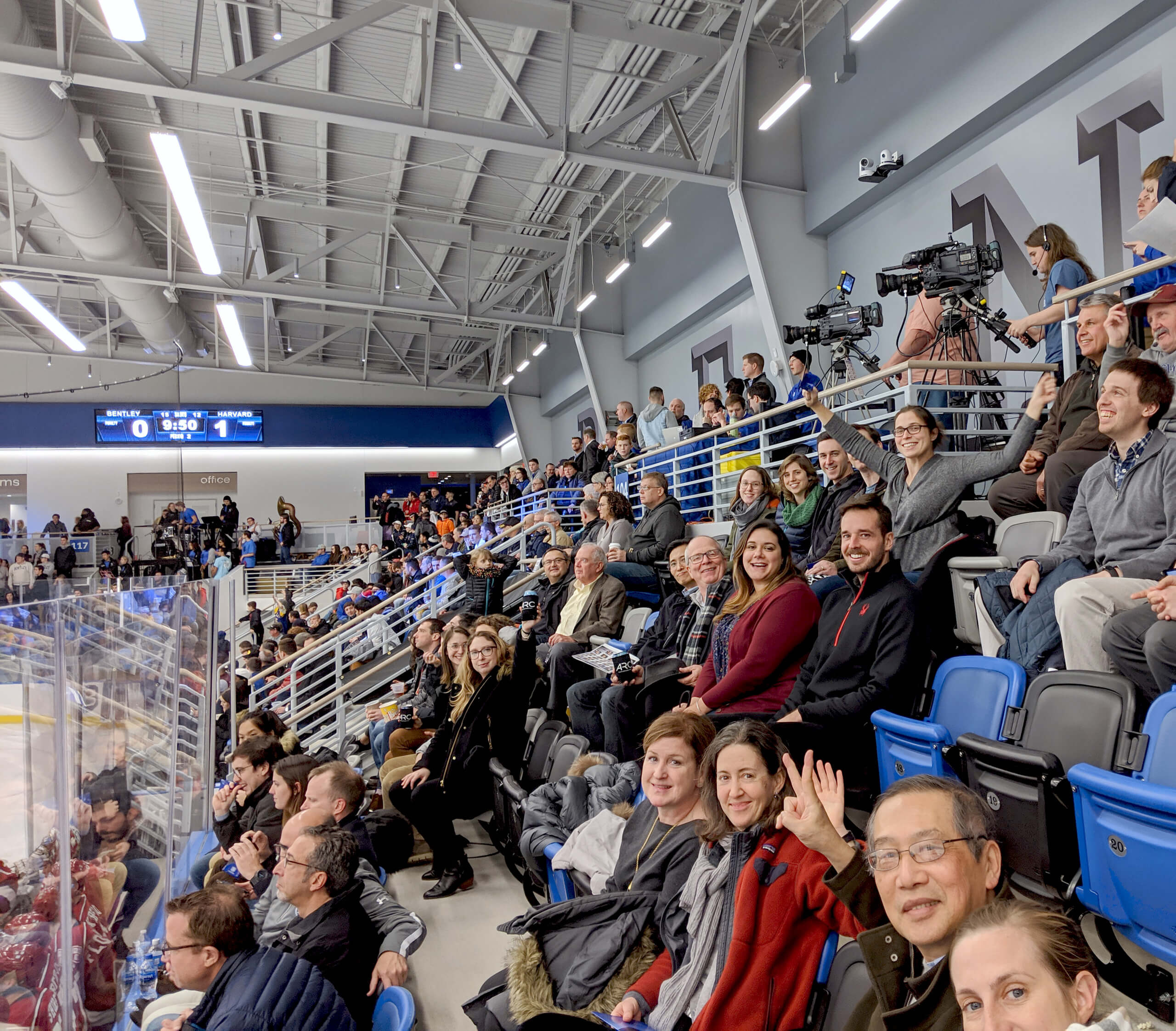 ARC staff at Bentley University arena for a hockey game