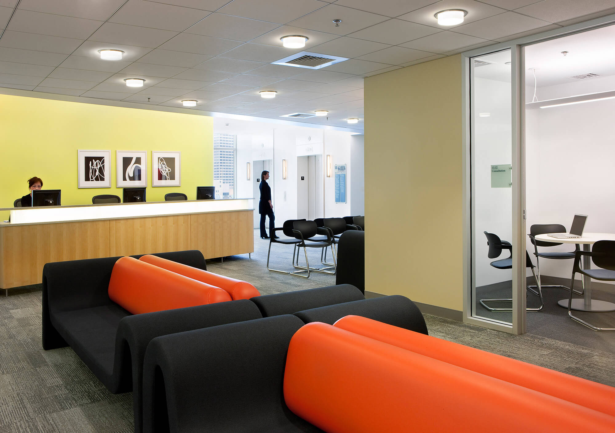 Clinic reception areas at Tufts