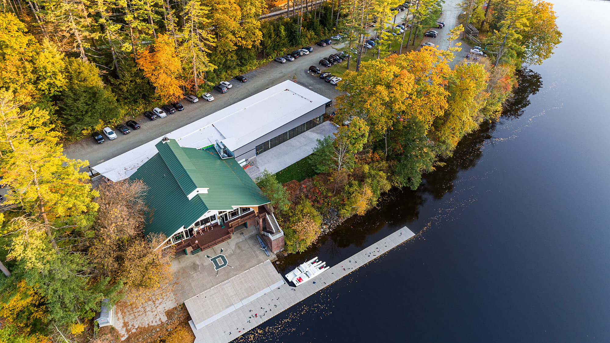 aerial view of rowing facility