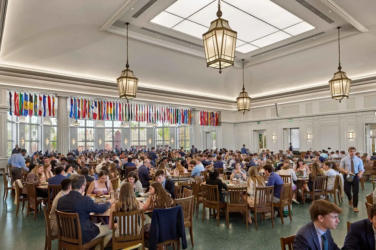 Main Dining Hall full of students and faculty at Deerfield Academy