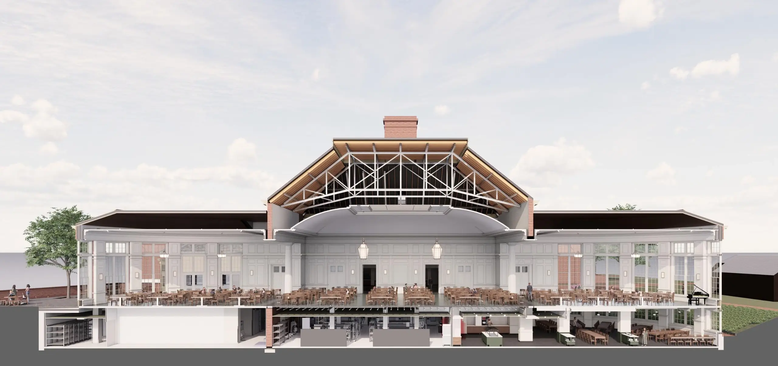 Section diagram of the dining hall